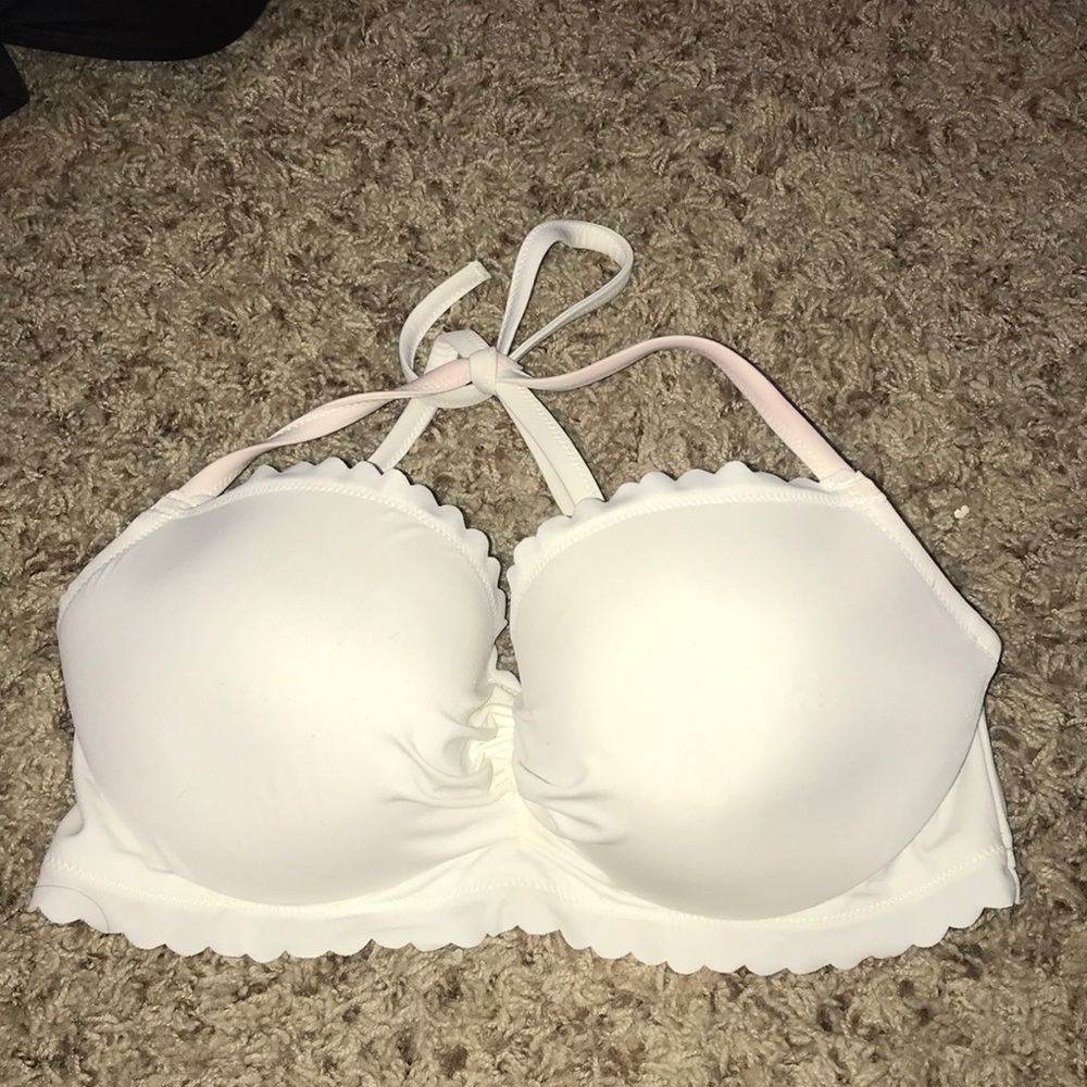 White scallop swim top